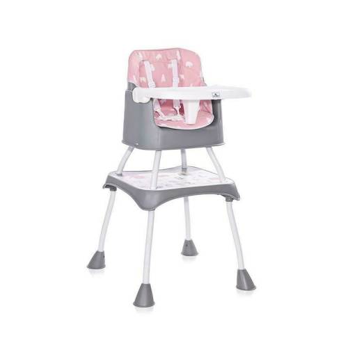 Lorelli - Scaun de masa inalt pentru copii - Trick - convertibil 3in1 - Pink Bears