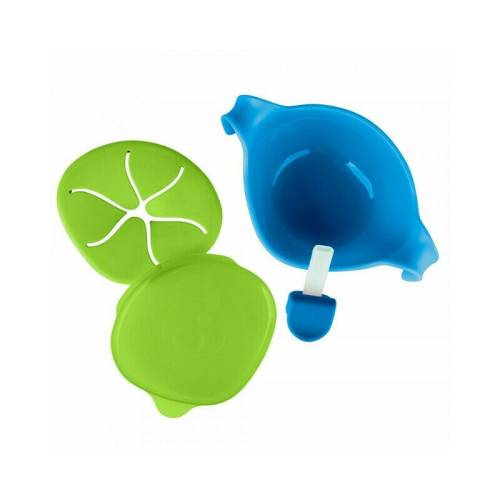 Bbox - Castron cu manere - pai - capac si capac pentru gustari - albastru cu verde - 6m+