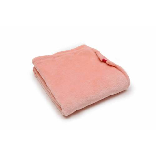 Paturica pufoasa de plus roz - din polyester - 100x120 cm
