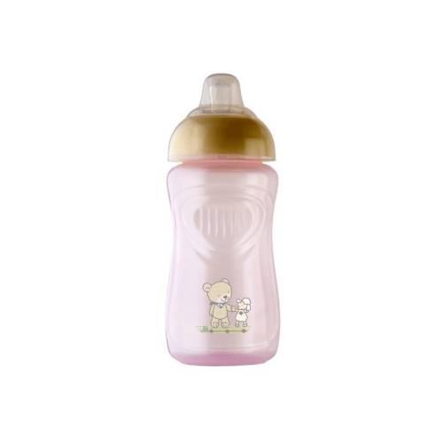 Rotho-Baby Design - Pahar cu supapa silicon 300 ml - Tender rose