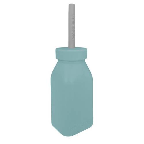 Sticla cu pai din silicon - Minikoioi - Aqua Green