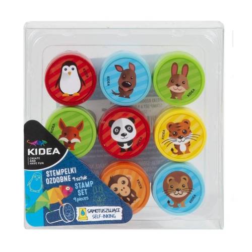Set 9 stampile de jucarie pentru copii - cu animalute - din plastic multicolor