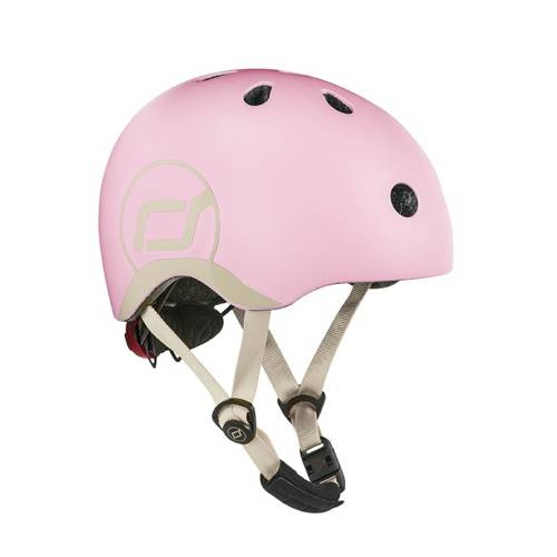Casca de protectie pentru copii - sistem de reglare magnetic cu led - xxs-s - 45-51 cm - 1 an+ - rose - scoot ride