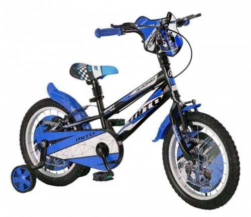 Bicicleta copii 16 mito badkid racing - negru albastru - varsta 4-6 ani