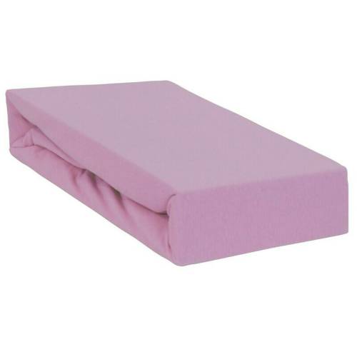 Qmini - Cearceaf impermeabil cu elastic - Pentru patut 120x60 cm - Din jerseu - Pink