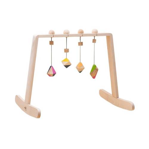 Centru de activitati Montessori cu 4 corpuri geometrice multicolore de jucarie - din lemn - Mobbli
