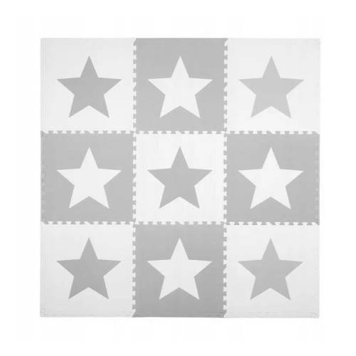 Covoras puzzle din spuma pentru copii - Ricokids - 180x180cm - 9 piese - Star Grey