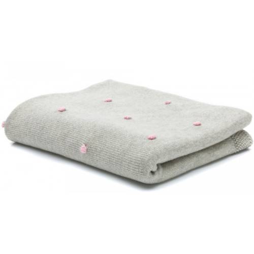 Patura tricotata 100% bumbac grey pink Fillikid