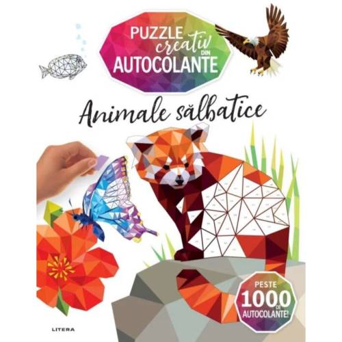 Animale salbatice - Puzzle creativ din autocolante