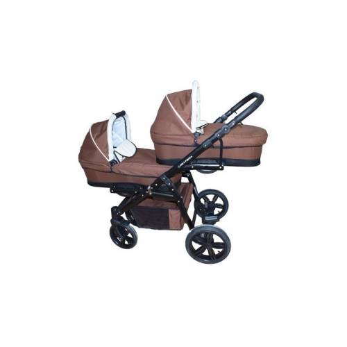 Pj Baby - Carucior gemeni Pj Stroller Lux 2in1 - Brown