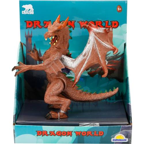 Figurina dragon - Crazoo - maro
