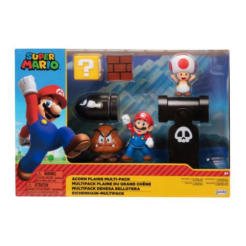 Nintendo mario - set de joaca cu 5 figurine - diorama acorn plains