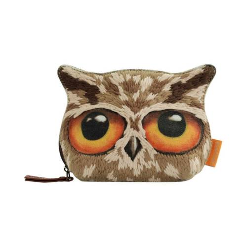 Portofel brodat mic Book Owls