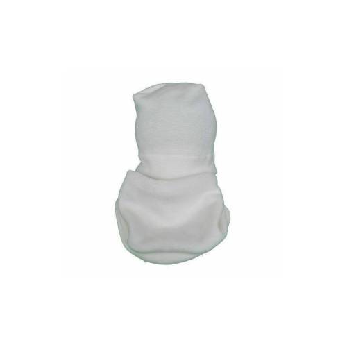 KidsDecor - Set caciula cu protectie gat Fleece Alb pentru copii 3-5 ani - din bumbac
