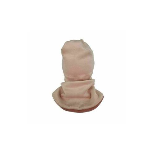 Kidsdecor - Set caciula cu protectie gat Fleece Pink - - 46-48 cm