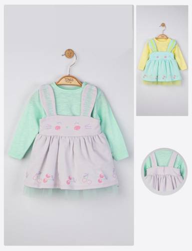 Set rochita cu bluzita pentru fetite cirese - tongs baby (culoare: verde - marime: 12-18 luni)