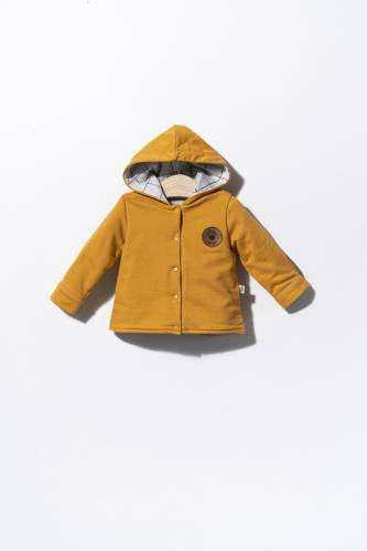 Jacheta cu urechiuse pentru copii dogs - tongs baby (culoare: mustar - marime: 6-9 luni)
