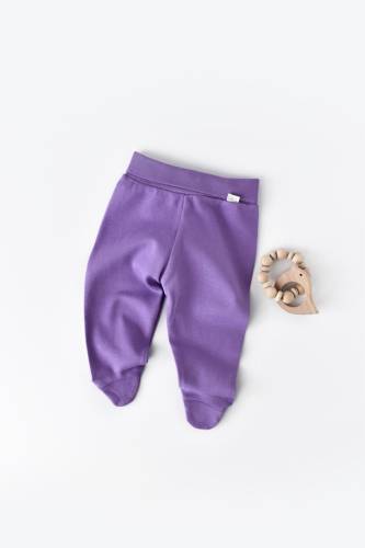 Pantaloni cu botosei - bumbac organic mov (marime: 6-9 luni)