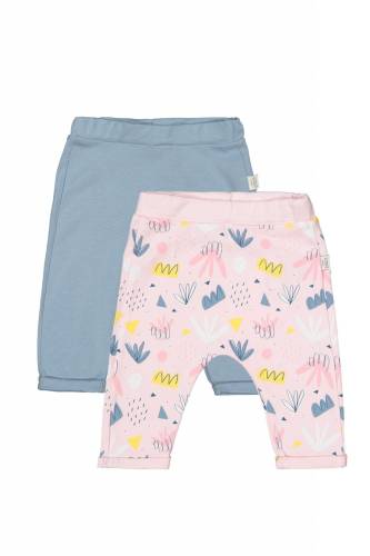 Set de 2 perechi de pantaloni frunze pentru bebelusi - tongs baby (culoare: roz - marime: 12-18 luni)