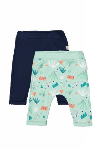 Set de 2 perechi de pantaloni frunze pentru bebelusi - tongs baby (culoare: verde - marime: 9-12 luni)