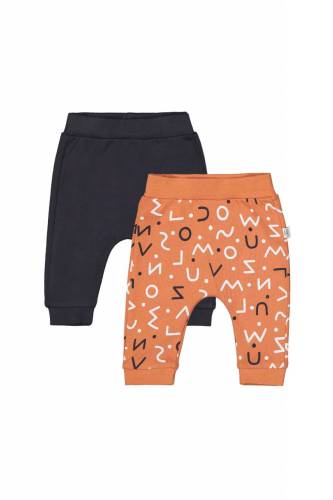 Set de 2 perechi de pantaloni litere pentru bebelusi - tongs baby (culoare: portocaliu - marime: 9-12 luni)