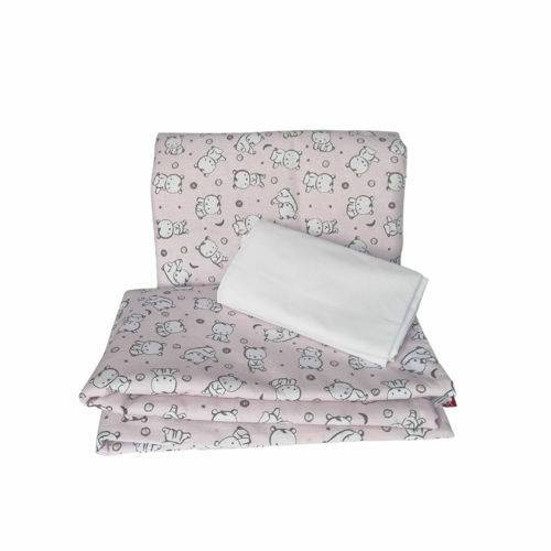 Lenjerie de pat pentru copii baby bear roz - 52x95 cm - 75x100 cm