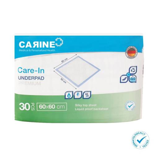 Carine - Set 30 buc aleze igienice premium - 60x60 cm - absorbtie ridicata - testate dermatologic