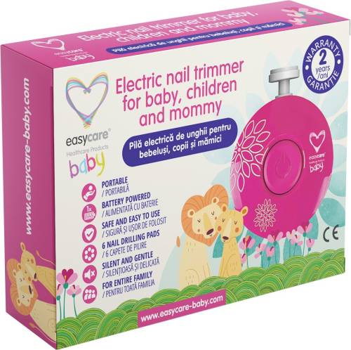 Pila electrica de unghii pentru bebelusi - copii si mamici - roz easycare baby