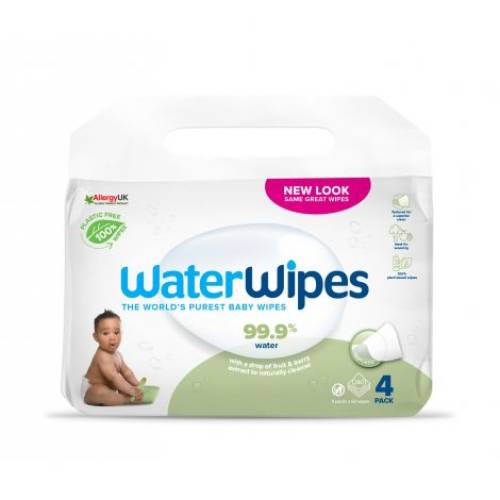 Servetele umede Biodegradabile Water Wipes Soapberry - 4 pachete x 60 buc - 240 buc