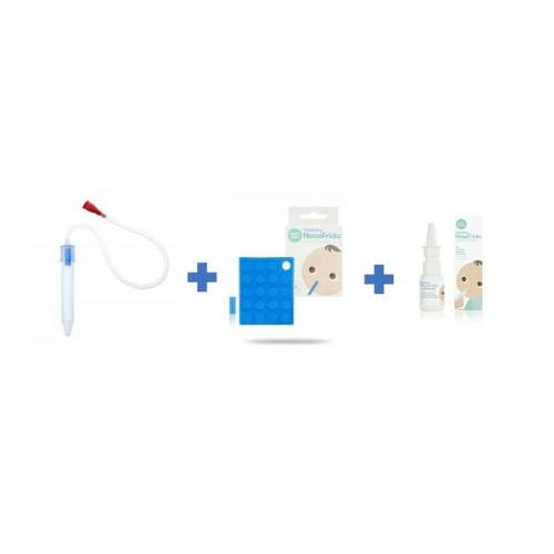 FridaBaby - Kit aspirator nazal - 3 in 1 - Cu spray cu apa de mare - 10 filtre igienice - Testat si recomandat de pediatrii suedezi - Fara ftalati si...