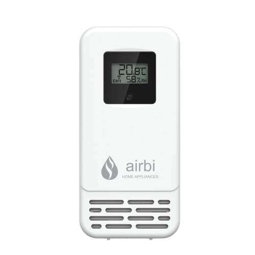Senzor pentru temperatura si umiditate - afisaj lcd - alb - airbi bi1010
