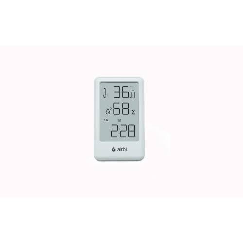 Termometru si higrometru digital de camera - ceas cu alarma - memorie - suport expandabil - alb - airbi frame bi1051