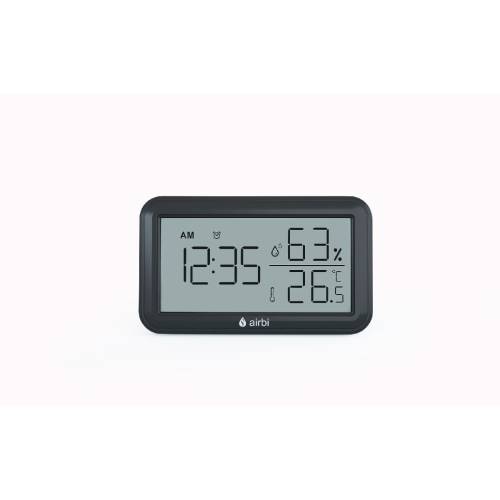 Termometru si higrometru digital de camera - ceas cu alarma - memorie - suport expandabil - negru - airbi line bi1052