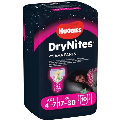 Huggies - DryNites Conv 4-7 ani Girl 10 buc - 17-30 kg