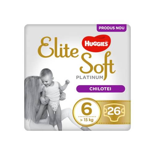 Huggies - Elite Soft Pants Platinum (6) Mega 26 buc - 15+ kg