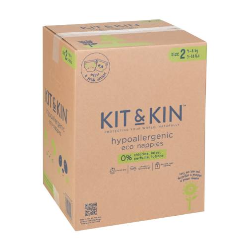 Kit and kin - Scutece Hipoalergenice Eco Kit&Kin - Marimea 2 - 4-8 kg - 152 buc