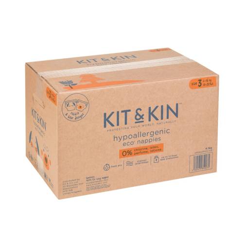 Kit and kin - Scutece Hipoalergenice Eco Kit&Kin - Marimea 3 - 6-10 kg - 136 buc