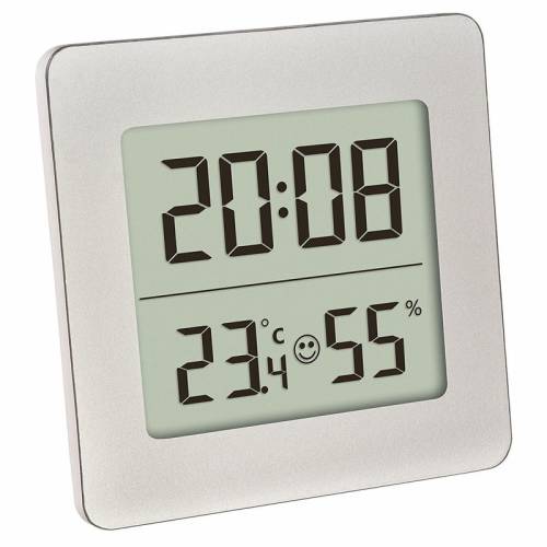 Tfa - Termometru si higrometru digital cu ceas si alarma - Alb