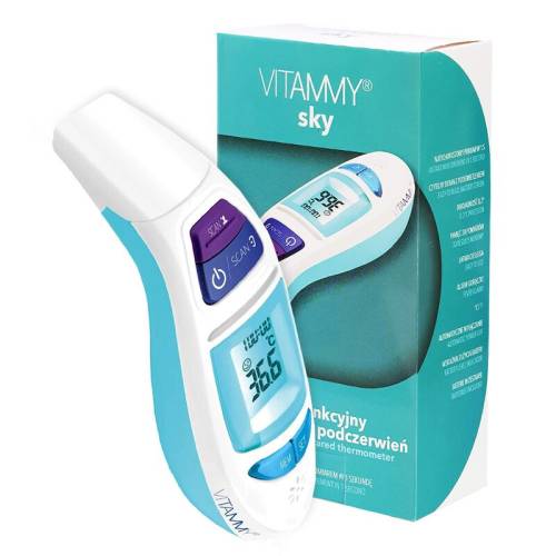 Vitammy - Termometru multifunctional digital Sky - 4 in 1 - tehnologie infrarosu - frunte si ureche