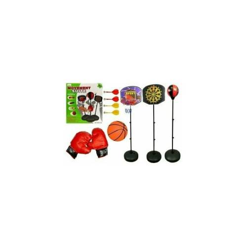 Leantoys - Set de jocuri pentru copii - 3 in 1 - Baschet - Darts si Box - - 4880