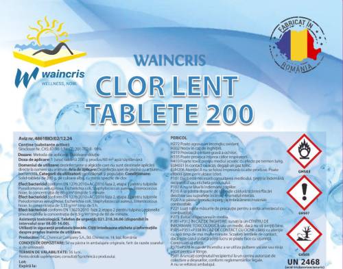 Clor lent tablete 200g piscine waincris 5kg