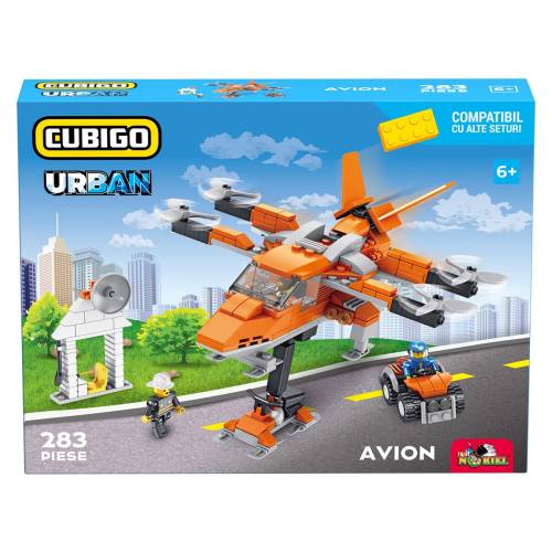 Set de constructie - Cubigo Urban - Avion - 283 piese