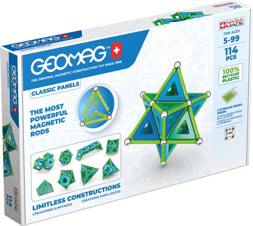Geomag set magnetic 114 piese classic panels green line - 473