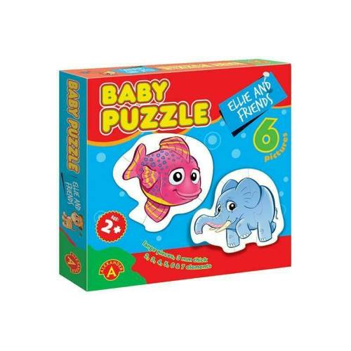 Alexander Toys - Puzzle educativ Ellie si prietenii - Puzzle Copii - 6 imagini - Mega Box - piese 27