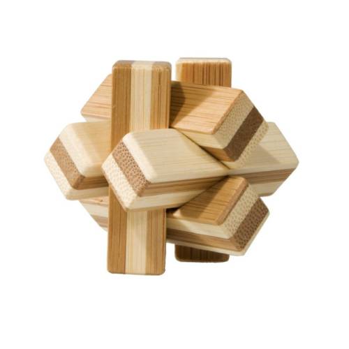 Fridolin - Joc logic IQ din lemn bambus Knot - cutie metal
