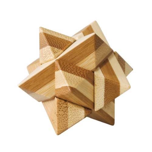 Fridolin - Joc logic IQ din lemn bambus Star - cutie metal