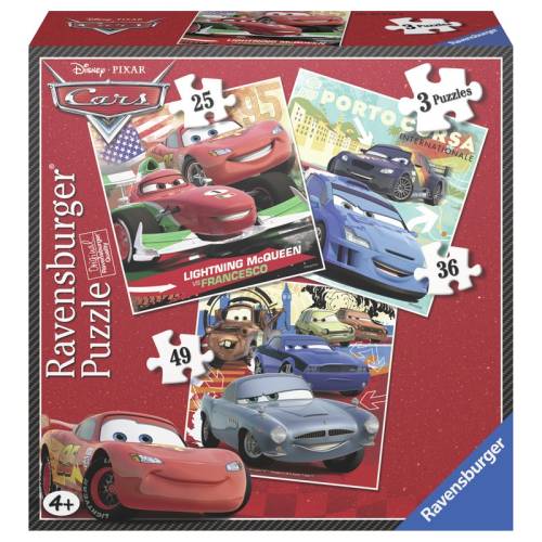 Ravensburger - Puzzle Cars - 3 buc in cutie - 25/36/49 piese