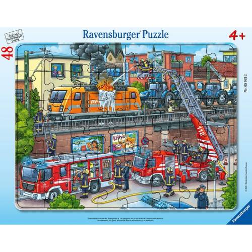 Ravensburger - Puzzle vehicule Misiune de salvare pompieri Puzzle Copii - piese 48
