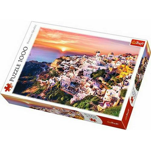 Trefl - Puzzle peisaje Apus in Santorini - Puzzle Copii - piese 1000