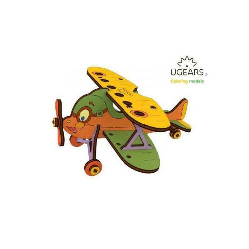 Ugears - Puzzle 3D Biplan - din lemn - +5 ani - uGears